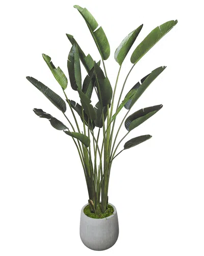 Creative Displays Handmade Faux Bird Of Paradise In Fiberstone Planter In Green