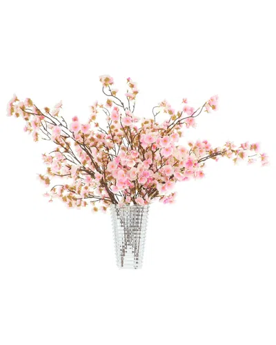 Creative Displays Handmade Faux Cherry Blossom & Glass Vase Bundle In Multi