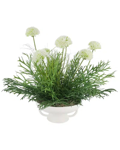 Creative Displays Handmade Faux Dahlia & Staghorn Fern Arrangement In Green
