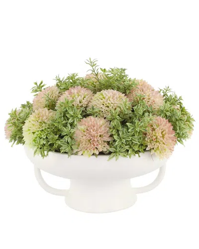 Creative Displays Handmade Faux Dahlia Arrangement In Ceramic Pot In Green