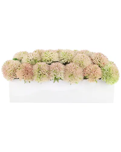 Creative Displays Handmade Faux Dahlias In Fiberstone Planter In White