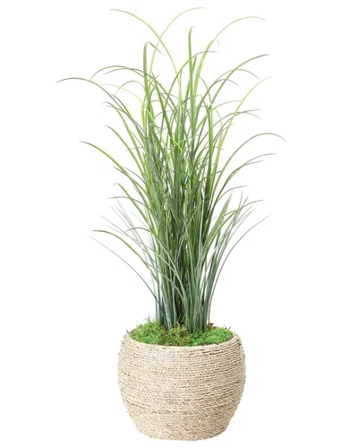 Creative Displays Handmade Faux Grass In Strawgrass Planter In Green