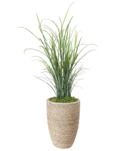 Creative Displays Handmade Faux Grass In Strawgrass Planter In Green