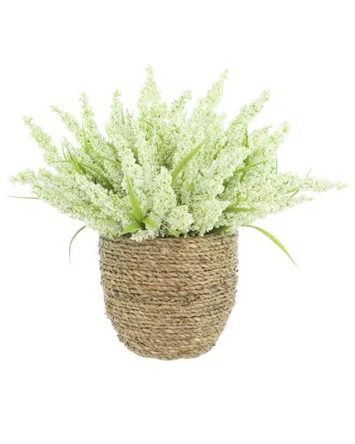Creative Displays Handmade Faux Heather In Strawgrass Pot In Green