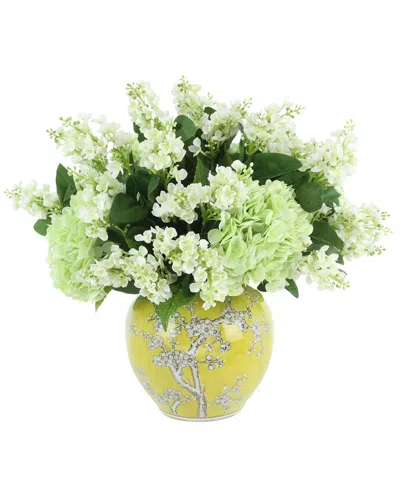 Creative Displays Handmade Faux Hydrangea & Lilac Arrangement In Decorative  Vase In Multi