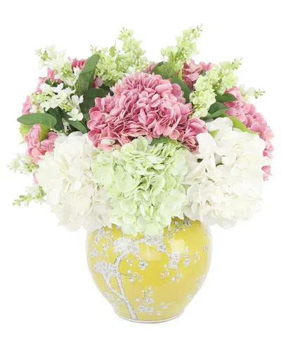 Creative Displays Handmade Faux Hydrangea & Lilac Arrangement In Decorative  Vase In Multi