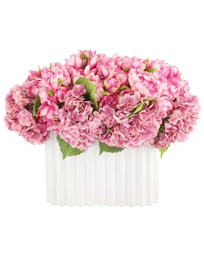 Creative Displays Handmade Faux Hydrangea & Peony Centerpiece In Pink