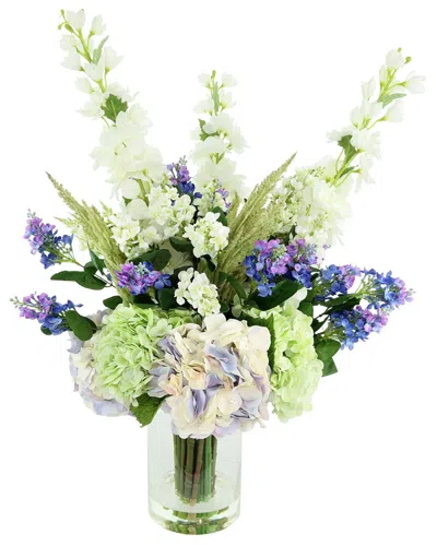 Creative Displays Handmade Faux Hydrangea, Lilac & Delphinium Arrangement In Blue