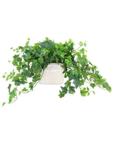 Creative Displays Handmade Faux Ivy Bunches In A Ceramic Vase In Green