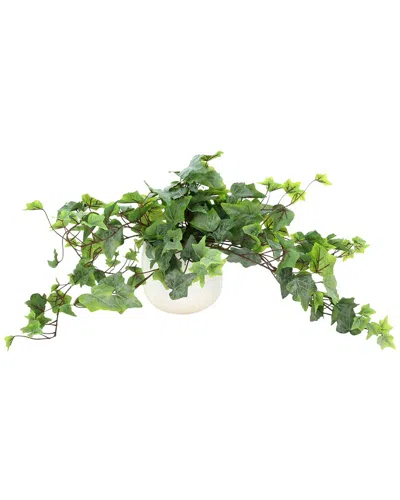 Creative Displays Handmade Faux Ivy In A Ceramic Pot In Green