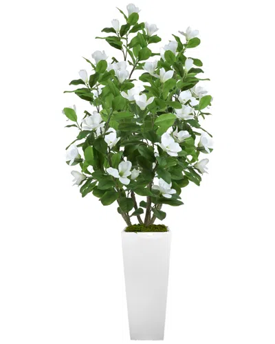Creative Displays Handmade Faux Magnolia Tree In Fiberstone Planter In Green