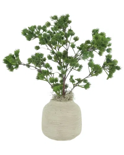 Creative Displays Handmade Faux Ming Pine In Fiberstone Vase In Green
