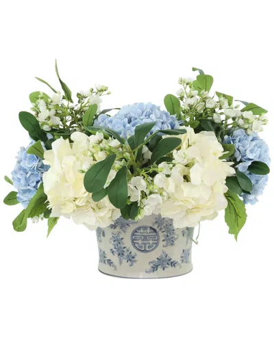 Creative Displays Handmade Faux Mixed Hydrangeas & Buds In Decorative Vase In Multi