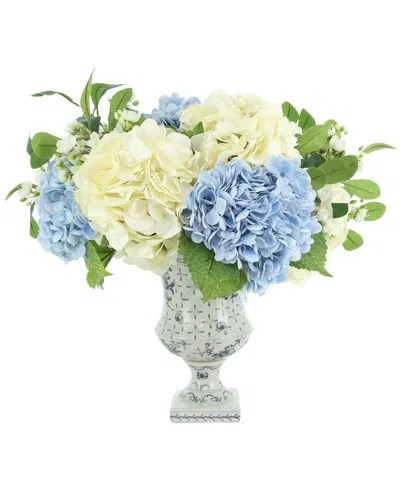 Creative Displays Handmade Faux Mixed Hydrangeas In Decorative Vase In Multi