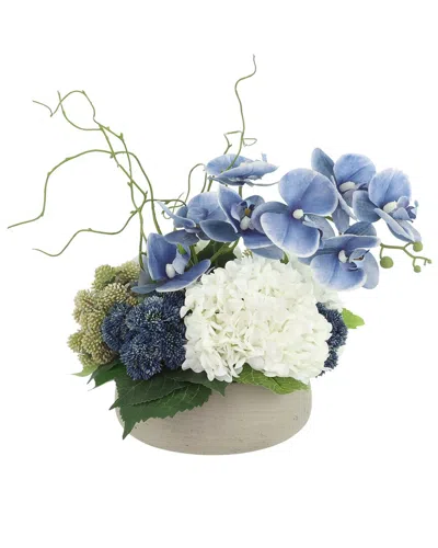 Creative Displays Handmade Faux Modern Centerpiece With Orchids & Hydrangeas In Multi