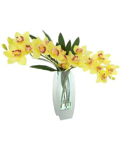 Creative Displays Handmade Faux Orchid Arrangement In Mirror Vase In Multi