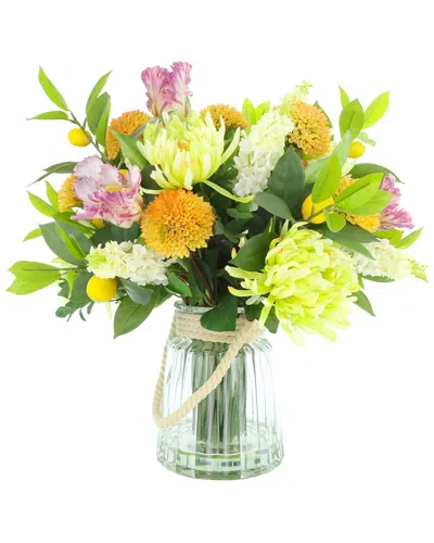 Creative Displays Handmade Faux Spring Bouquet With Chrysanthemums In Green