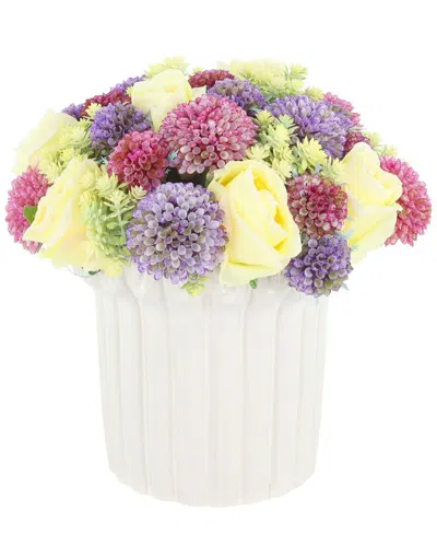 Creative Displays Handmade Faux Spring Centerpiece With Roses & Dahlias In Multi