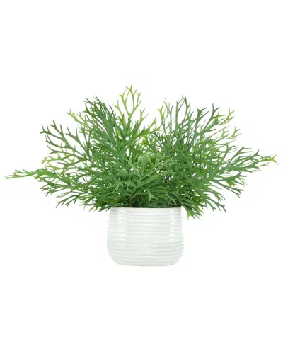 Creative Displays Handmade Faux Staghorn Fern In Ceramic Vase In Green