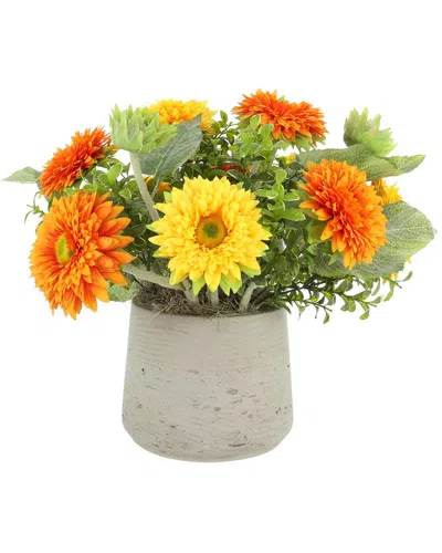 Creative Displays Handmade Faux Sunflower Arrangement In Fiberstone Pot In Multi