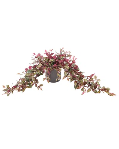 Creative Displays Handmade Faux Tradescantia Ivy In Round Fiberstone Pot In Brown