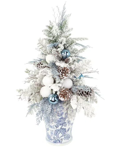 Creative Displays Handmade Flocked Holiday Tree With Ornaments & Pinecones In Multi