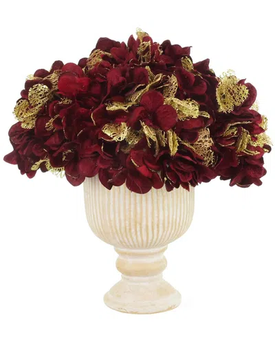 Creative Displays Handmade Glitter Holiday Hydrangeas In Pedestal Vase In Multi