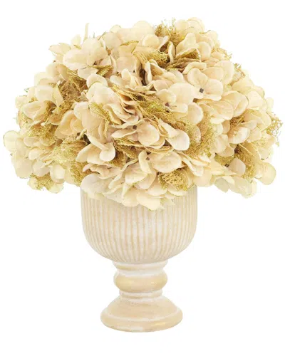 Creative Displays Handmade Glitter Holiday Hydrangeas In Pedestal Vase In Neutral