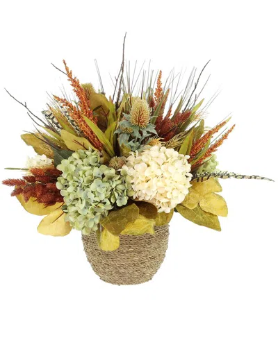 Creative Displays Handmade Heather & Harvest Leaf Fall Arrangement In A  Pumpkin Glass Pot In Multi