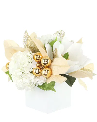 Creative Displays Handmade Holiday Arrangement With Magnolias In White