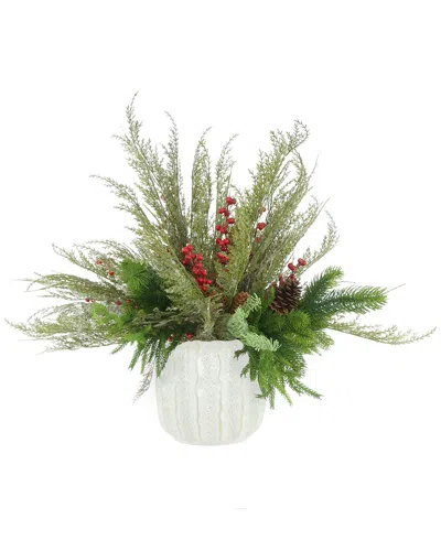 Creative Displays Handmade Holiday Centerpiece With Cedar & Berries In Multi