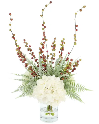 Creative Displays Handmade Holiday Centerpiece With Hydrangeas In Green