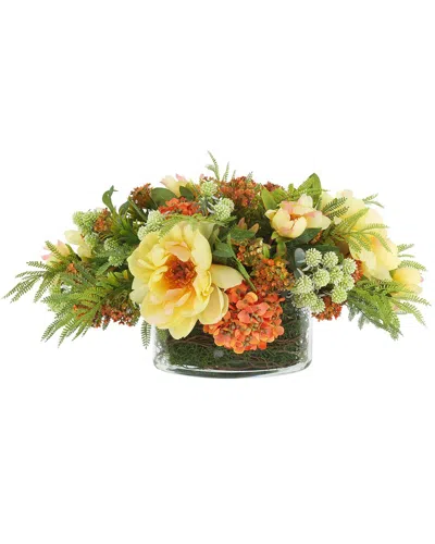 Creative Displays Handmade Hydrangea & Pampas Fall Centerpiece In Wood Planter In Green