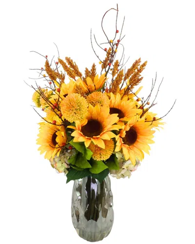 Creative Displays Handmade Hydrangeas & Pampas Fall Candleholder In Multi