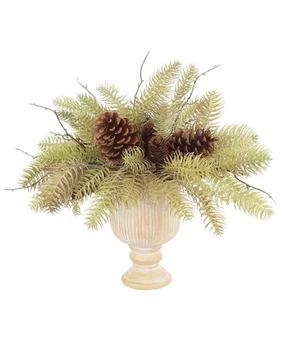 Creative Displays Handmade Modern Holiday Spruce Centerpiece With Pinecones In Brown