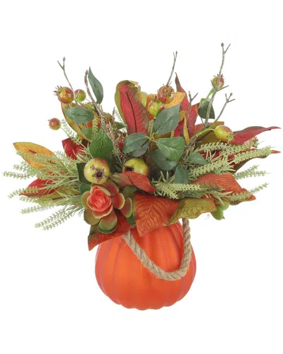 Creative Displays Handmade Ranunculus Fall Arrangement In A Glass Vase With Rope Accent In Orange