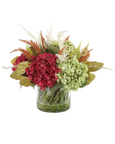 Creative Displays Handmade Sunflower Fall Arrangement In A Glass Ripple Vase In Multi