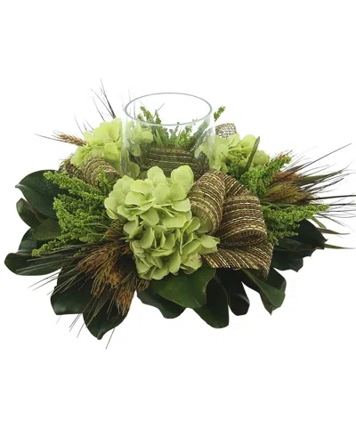 Creative Displays Hydrangea And Heather Centerpiece In Green