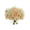 Creative Displays Hydrangea And Pampas Floral Arrangement In Round Glass Vase