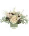 Creative Displays Hydrangea And Sedum Arranged In In Green