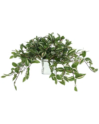 Creative Displays Ivy Arrangement In A Square Glass Pot In Green