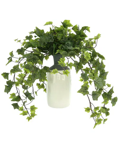 Creative Displays Ivy Arrangement In Tall Ceramic Vase In Green