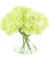 Creative Displays Lime Green Hydrangea In A Clear Glass Vase In Lime Green