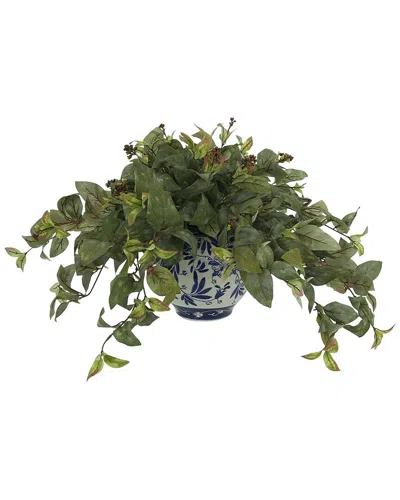 Creative Displays Magnolia Leaf Plant In A Ceramic Vase In Green