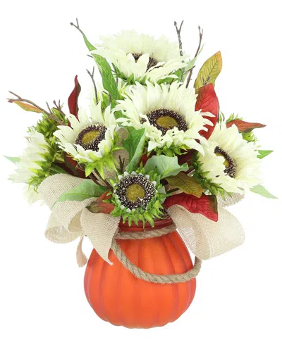 Creative Displays Modern Fall Arrangement With Cream Sunflowers And In Orange
