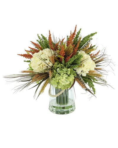 Creative Displays Modern Fall Arrangement With Green Hydrangeas & Orange  Heather