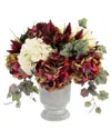 Creative Displays Modern Fall Centerpiece With Red Hydrangeas & Ivy In Stone  Pot In Red