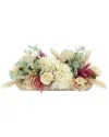 Creative Displays Modern Farmhouse Centerpiece With Cream Roses & Eucalyptus In Pink