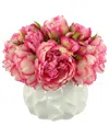 CREATIVE DISPLAYS CREATIVE DISPLAYS MODERN PEONY ARRANGEMENT IN A WAVY CERAMIC POT