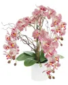 Creative Displays Modern Pink Orchid Arrangement In Round Fiberstone Pot In Pink